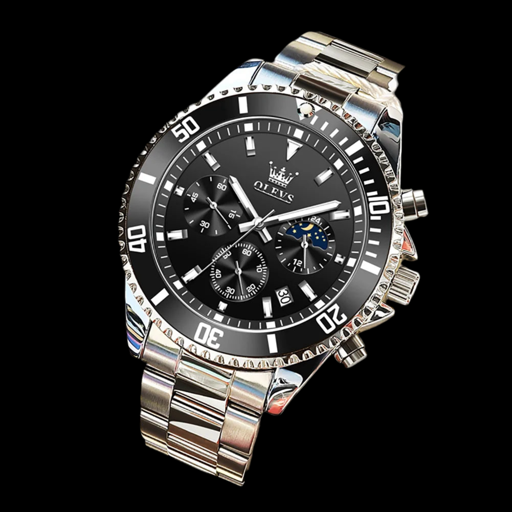 Premium Moonphase Chronograph Stainless Watch