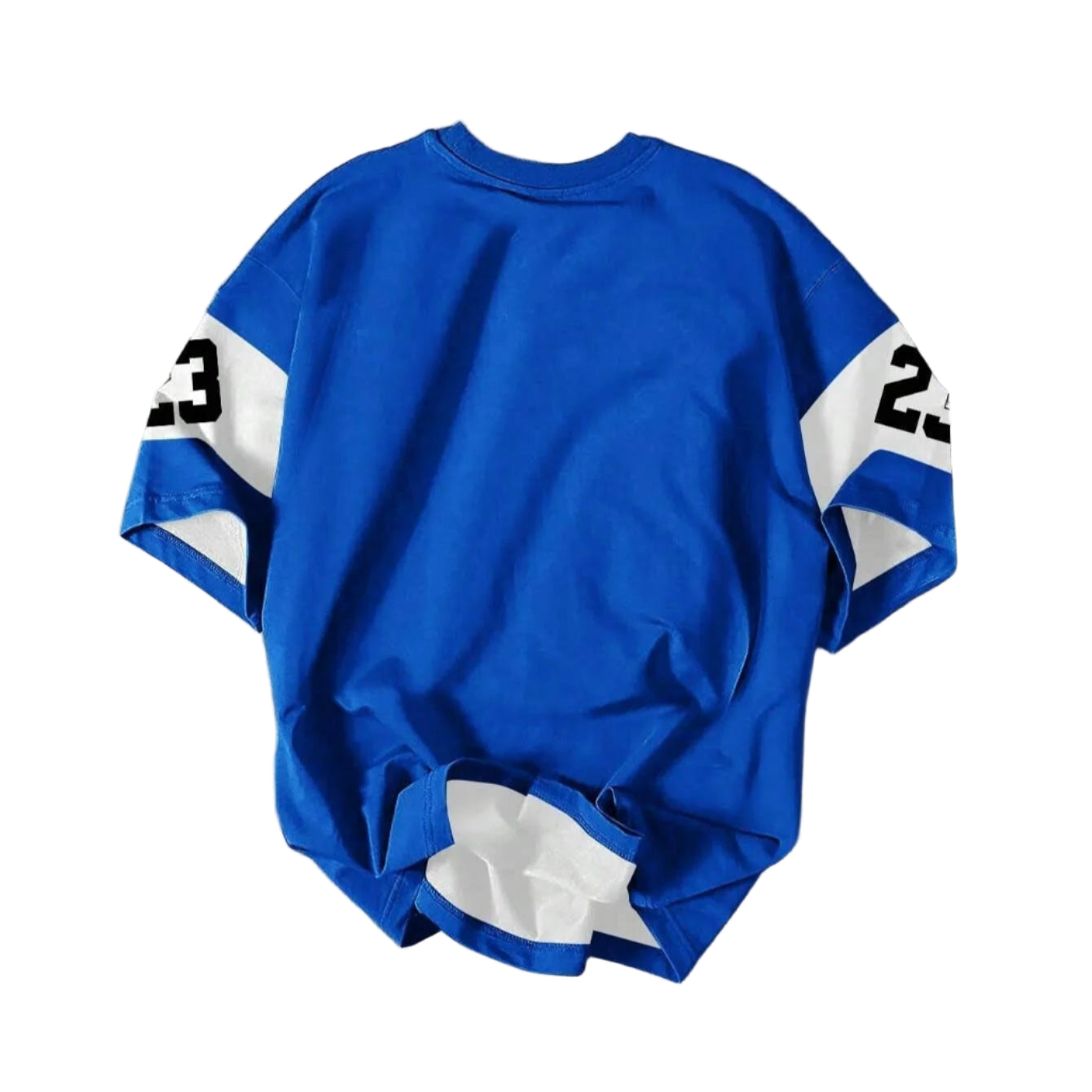 Blue sports jersey with number 23 on a gray background