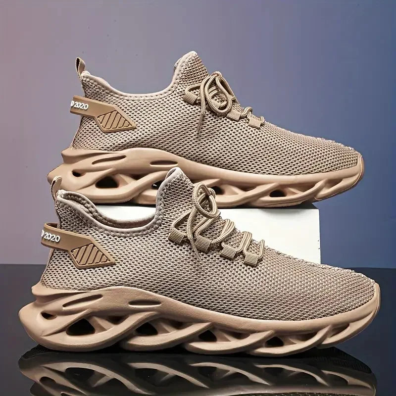 Beige Casual Sports Running Sneakers Showcase