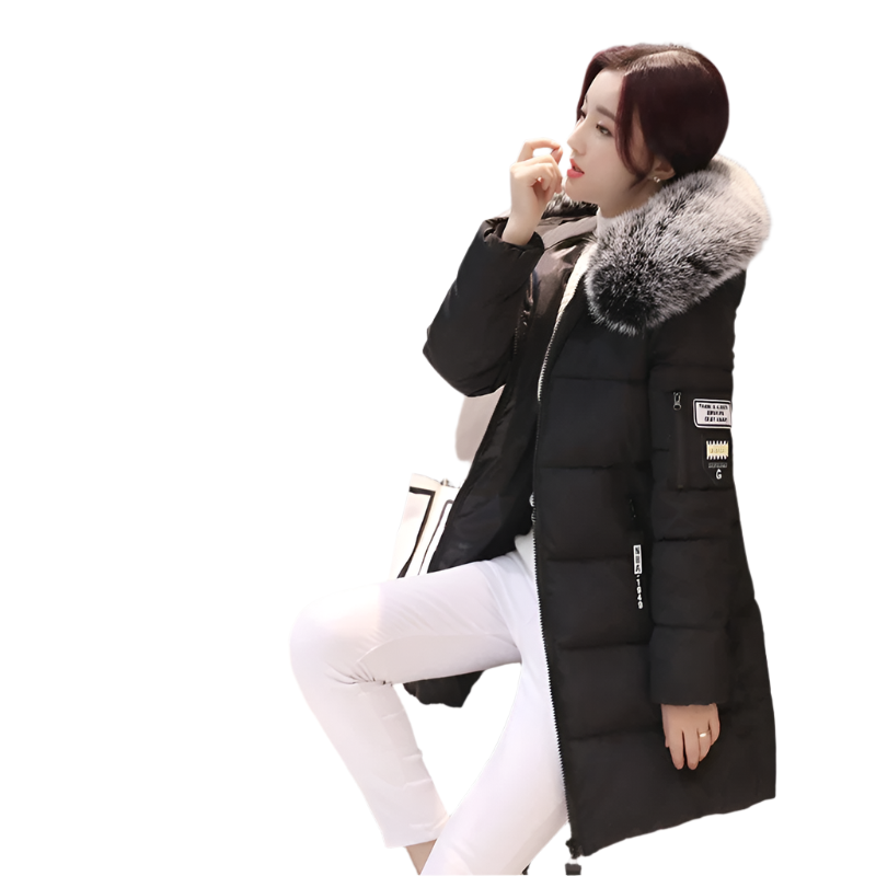 Elegant Fur Collar Winter Parka