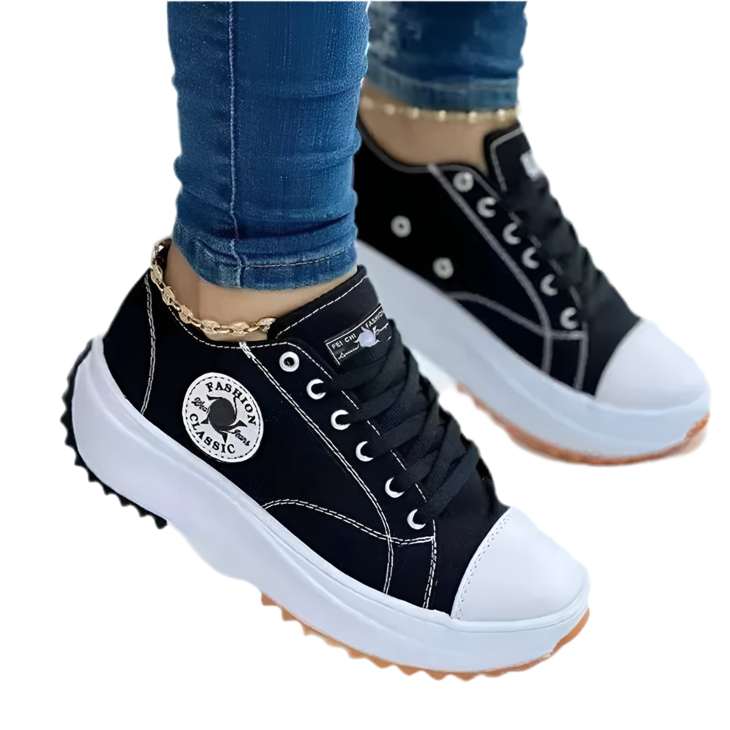 Women's 2025 Patterned Canvas Sneakers