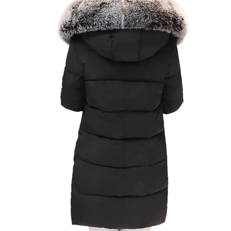 Elegant Women's Fur Collar Winter Parka