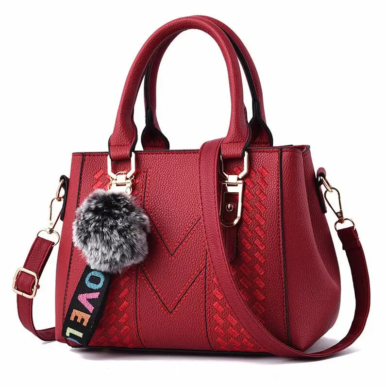 'Sac a Main' Ladies Embroidered Leather Messenger Handbag