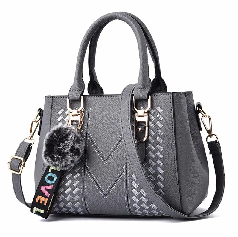 'Sac a Main' Ladies Embroidered Leather Messenger Handbag