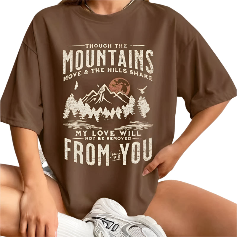 Sunset Mountain & Sun Print Top