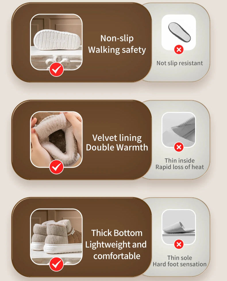 Product features with text on warmth and comfort