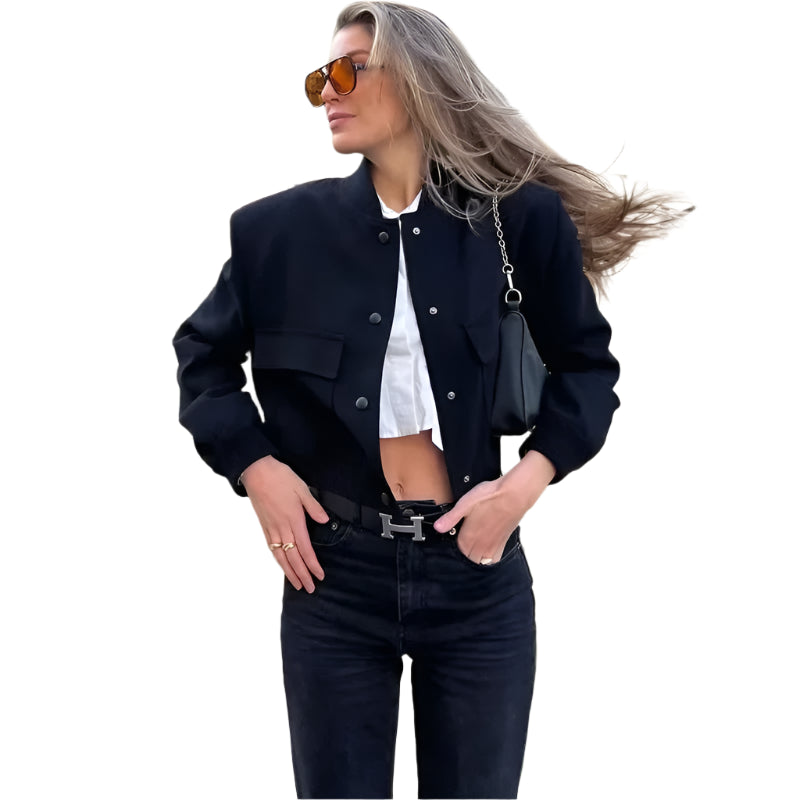 Women's Cropped Aviator Bomber Jacket