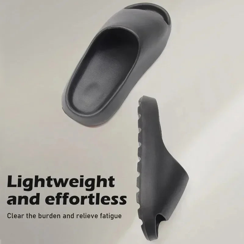Gray shoe insert on a light gray background with text 'Lightweight and effortless'.