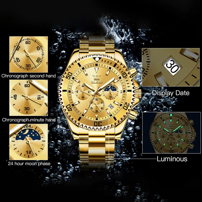 Premium Moonphase Chronograph Stainless Watch