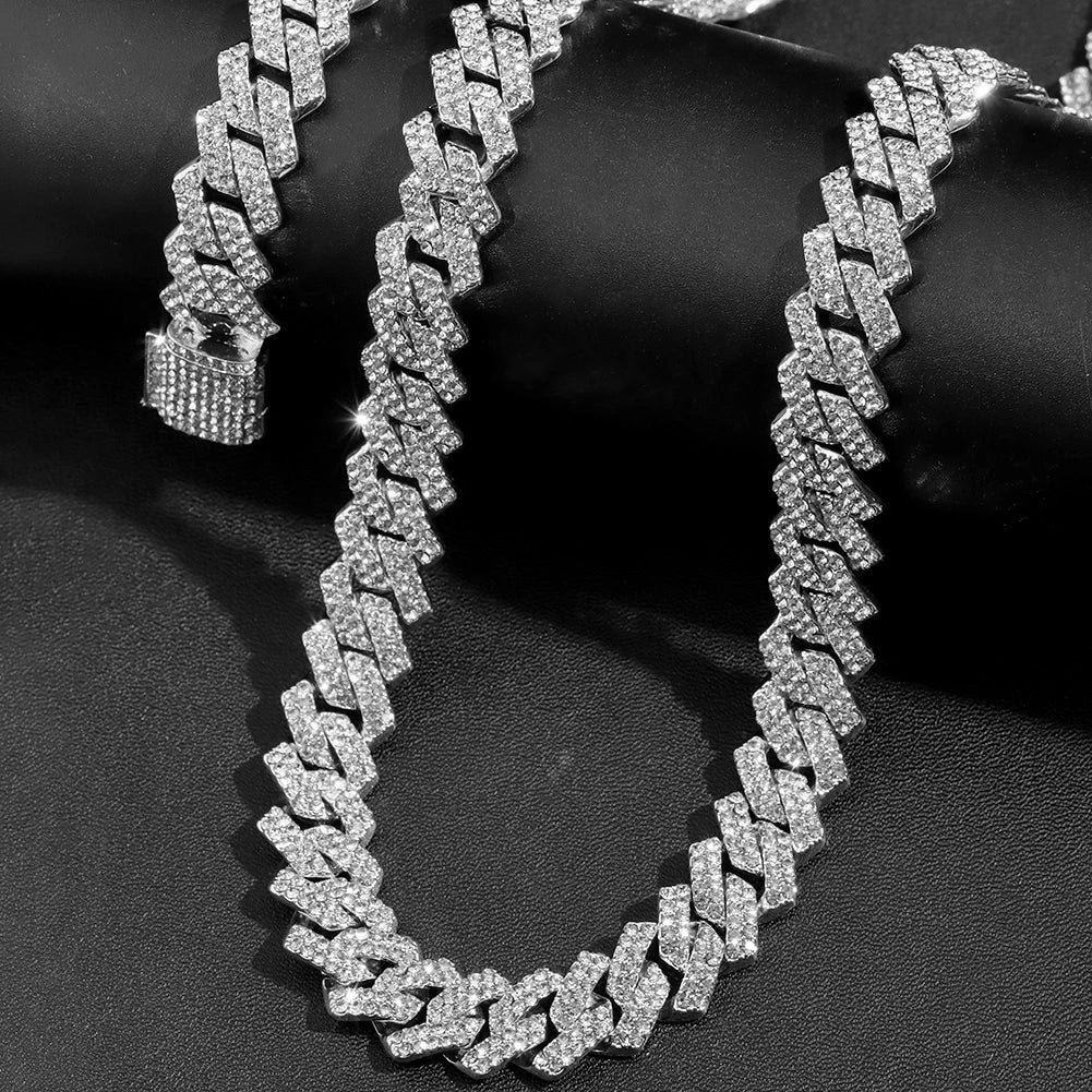 2-Piece Iced Cross & Cuban Chain Set