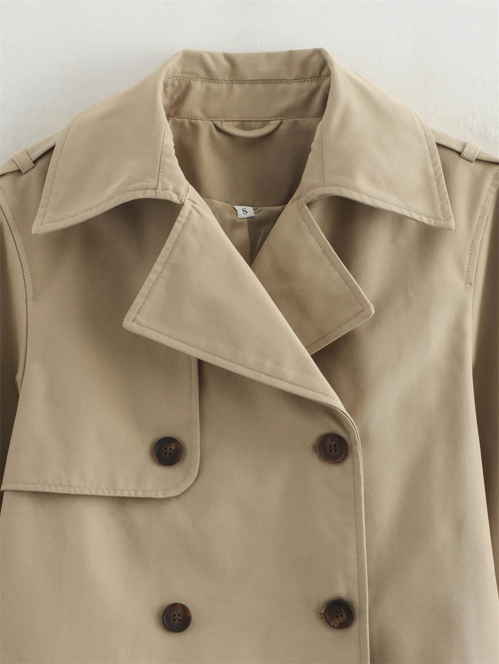 Ladies Chic Cropped Trench Jacket