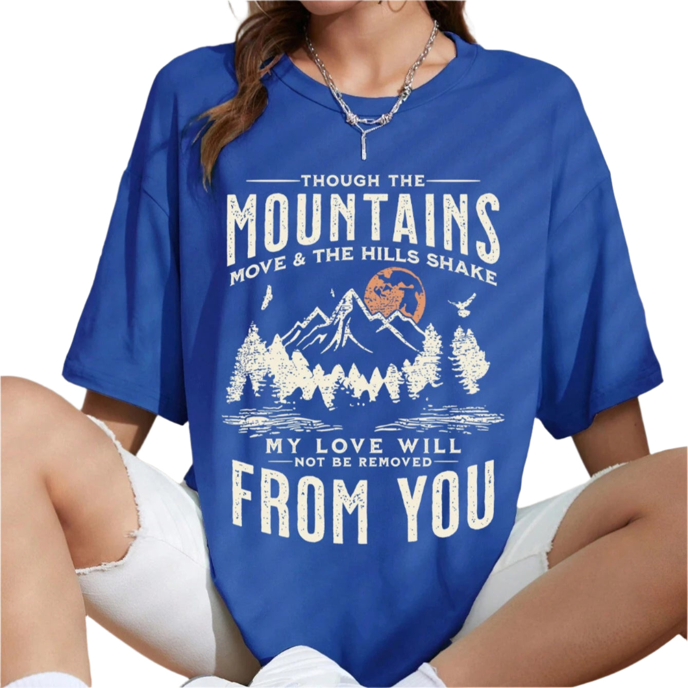 Sunset Mountain & Sun Print Top