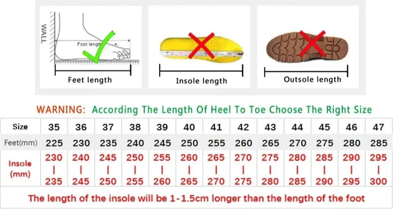 Instructions on how to measure heel to toe length for shoes with diagrams and measurements.