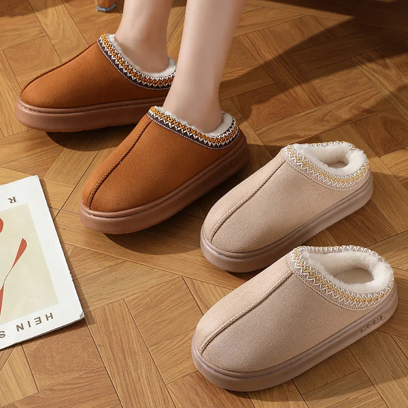 Fluffy Winter Platform Slippers