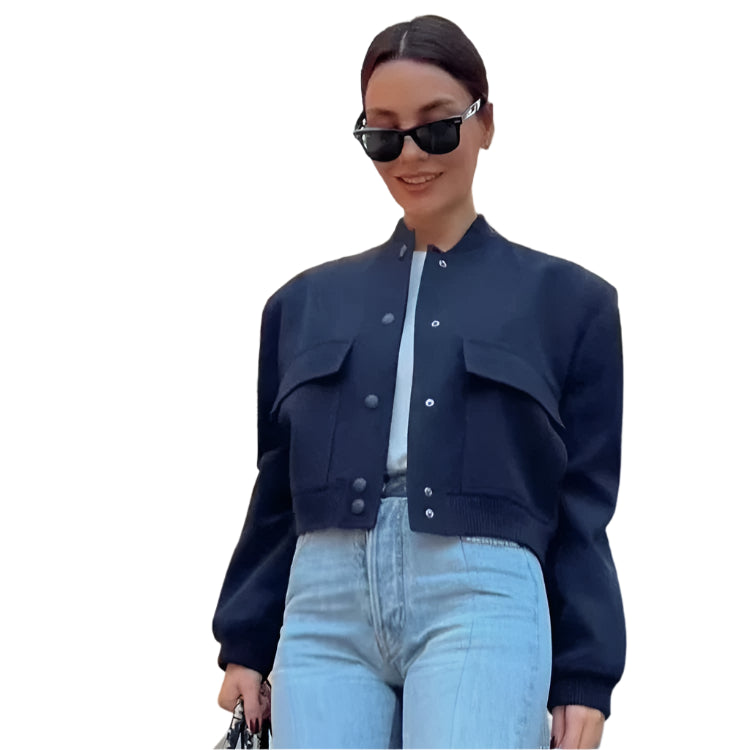 Women's Cropped Aviator Bomber Jacket
