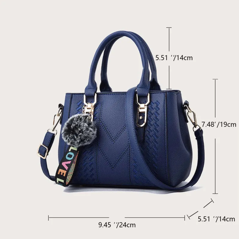 'Sac a Main' Ladies Embroidered Leather Messenger Handbag