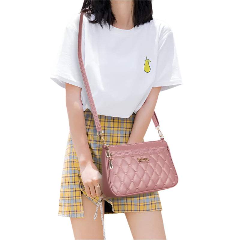 'Sac a Main' Ladies Embroidered Leather Messenger Handbag