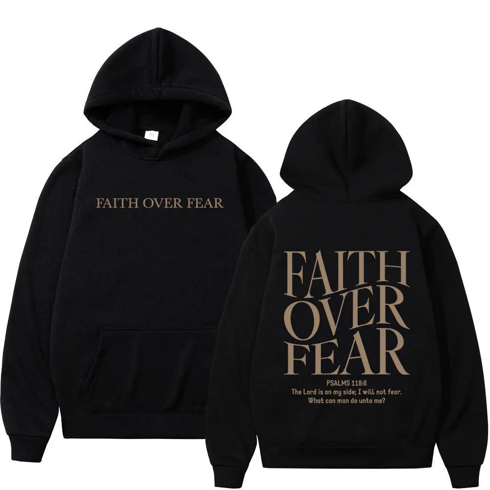 Christian 'Faith Over Fear' Bible Verse Hoodies