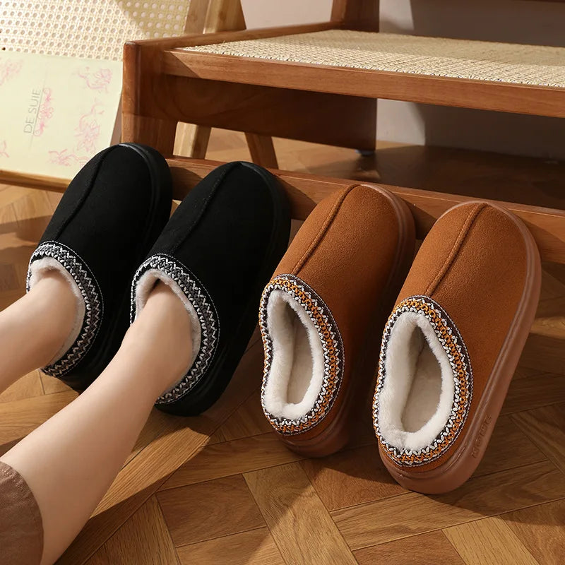 Fluffy Winter Platform Slippers
