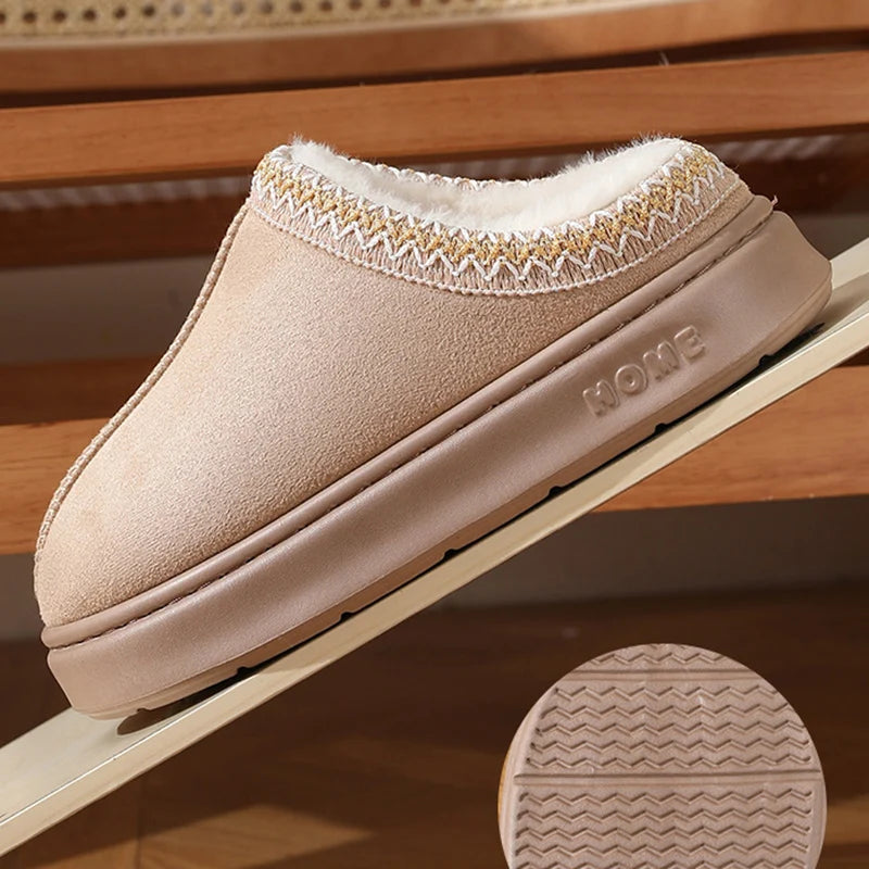 Fluffy Winter Platform Slippers