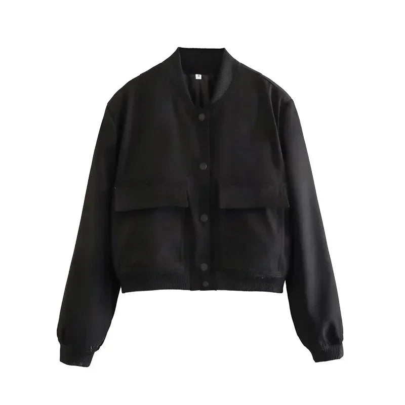 Women's Cropped Aviator Bomber Jacket