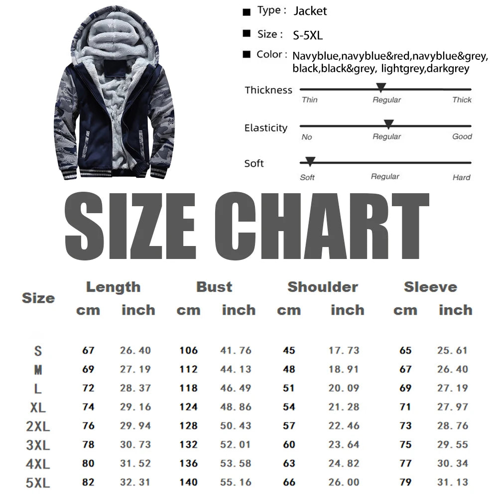 Men's Camo Fleece Winter Jacket