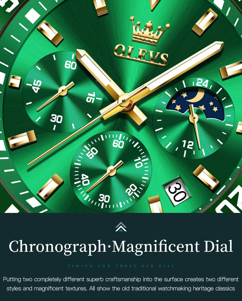 Premium Moonphase Chronograph Stainless Watch