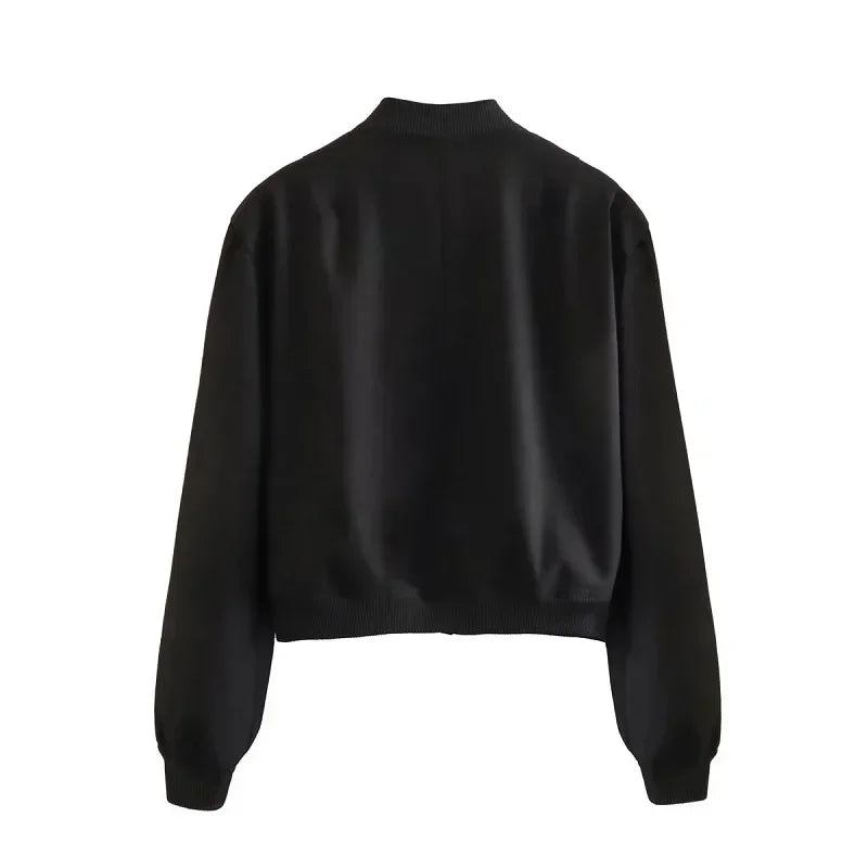 Women's Cropped Aviator Bomber Jacket