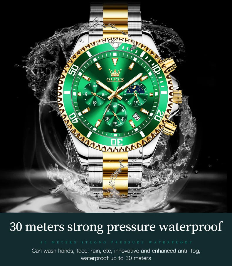 Premium Moonphase Chronograph Stainless Watch