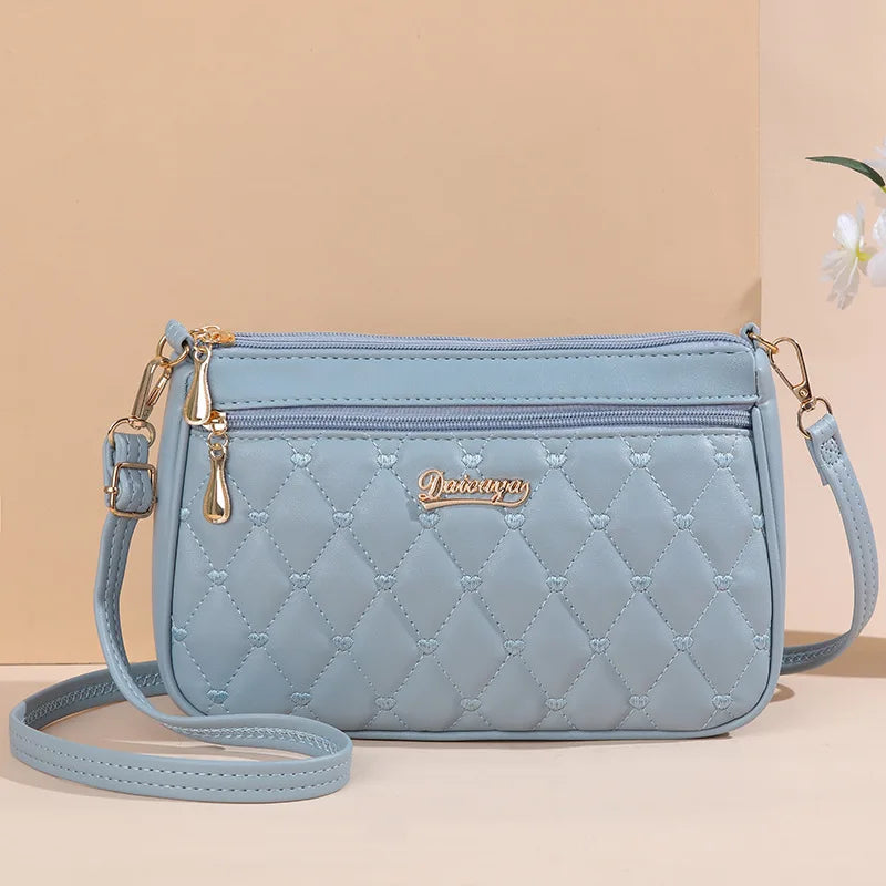 'Sac a Main' Ladies Embroidered Leather Messenger Handbag