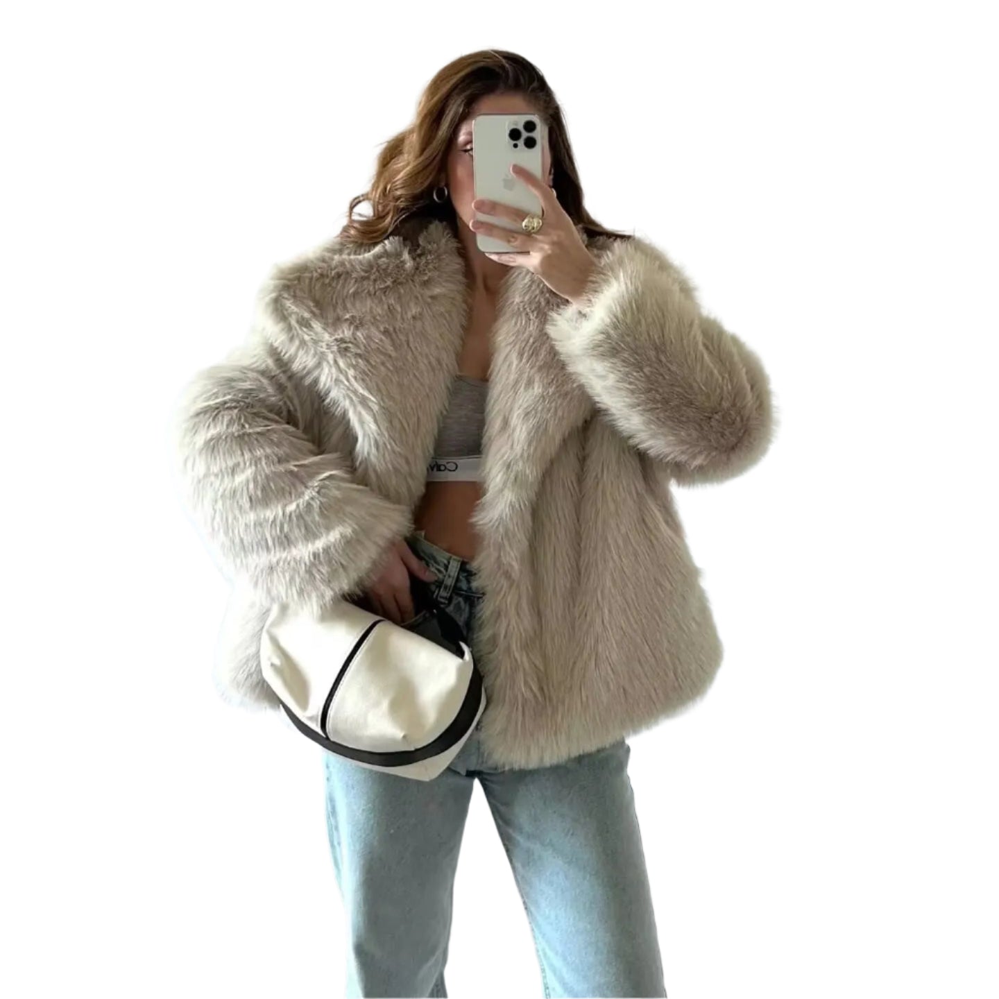 Women's 2024 Plush Faux Fur Coat
