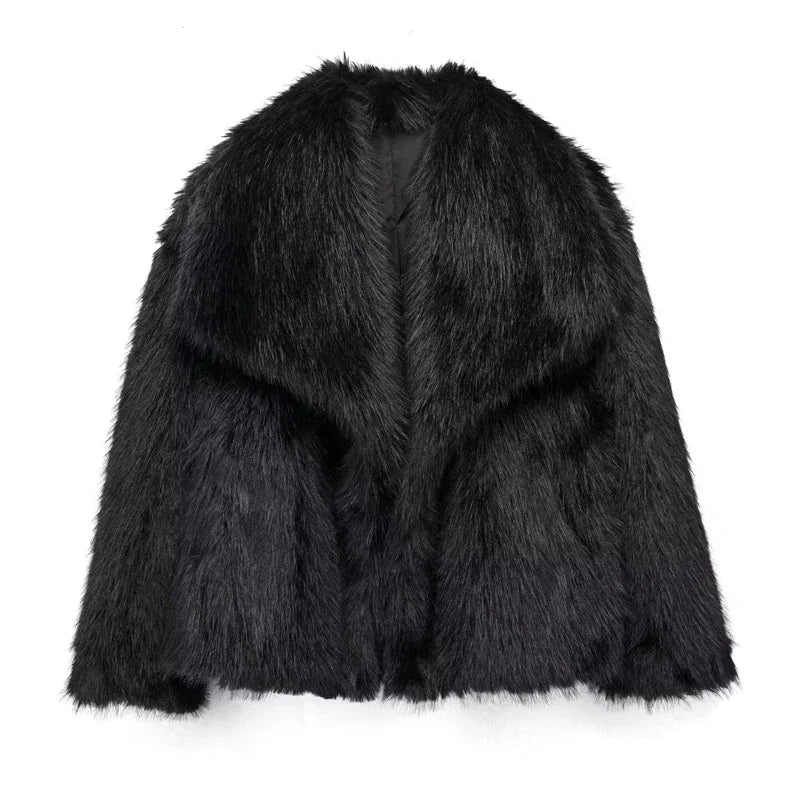 Women's 2024 Plush Faux Fur Coat