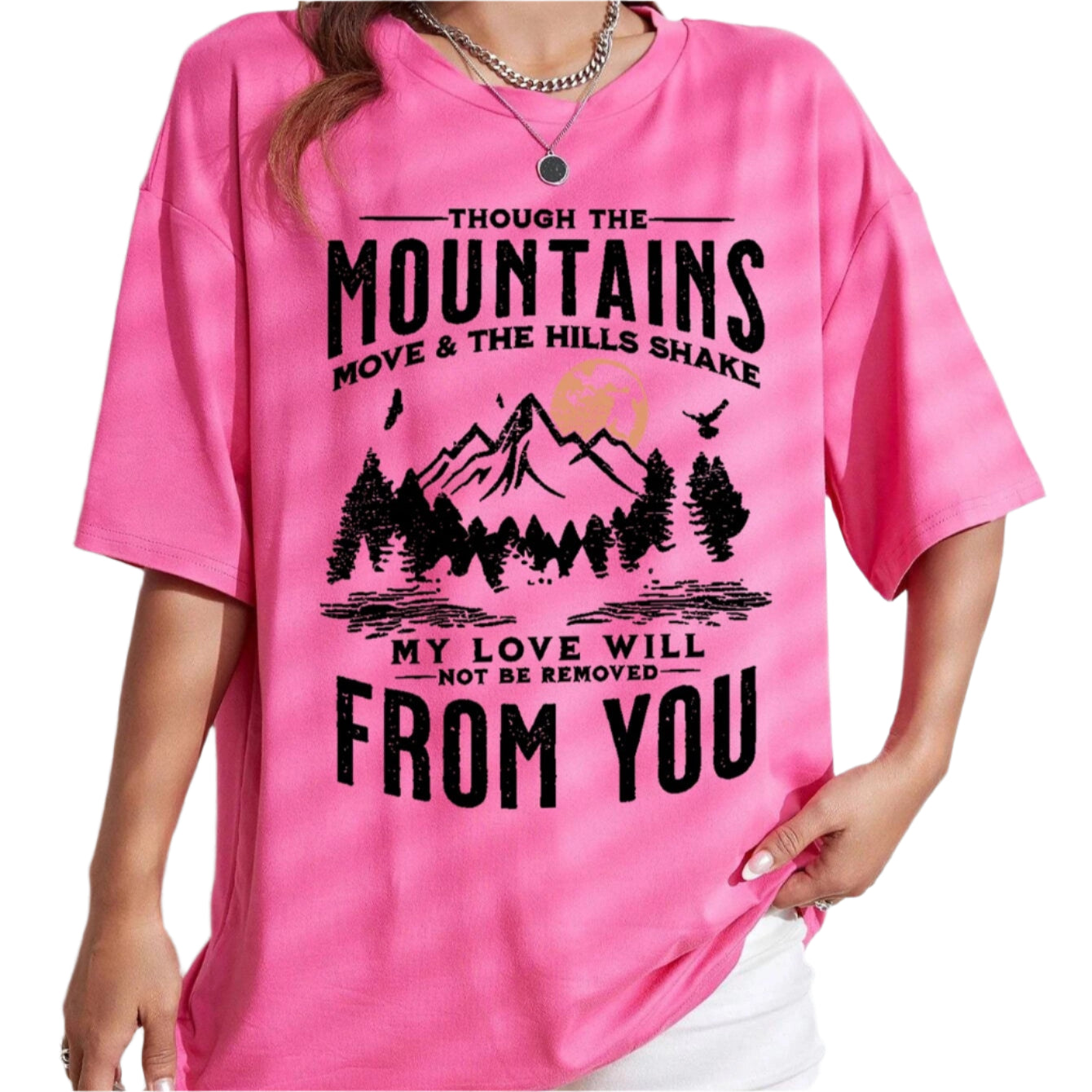 Sunset Mountain & Sun Print Top