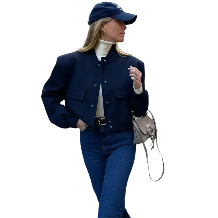 Women's Cropped Aviator Bomber Jacket