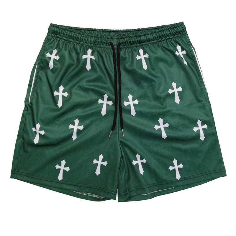 Y2K Christian Angel Gym Shorts with Pockets