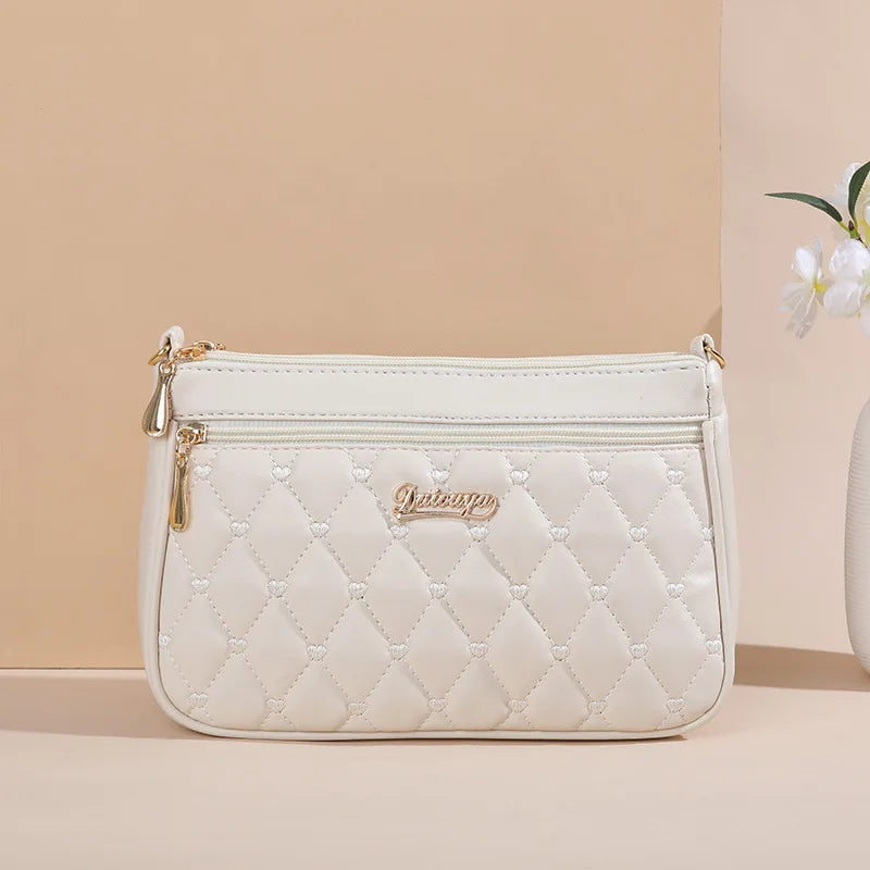 'Sac a Main' Ladies Embroidered Leather Messenger Handbag