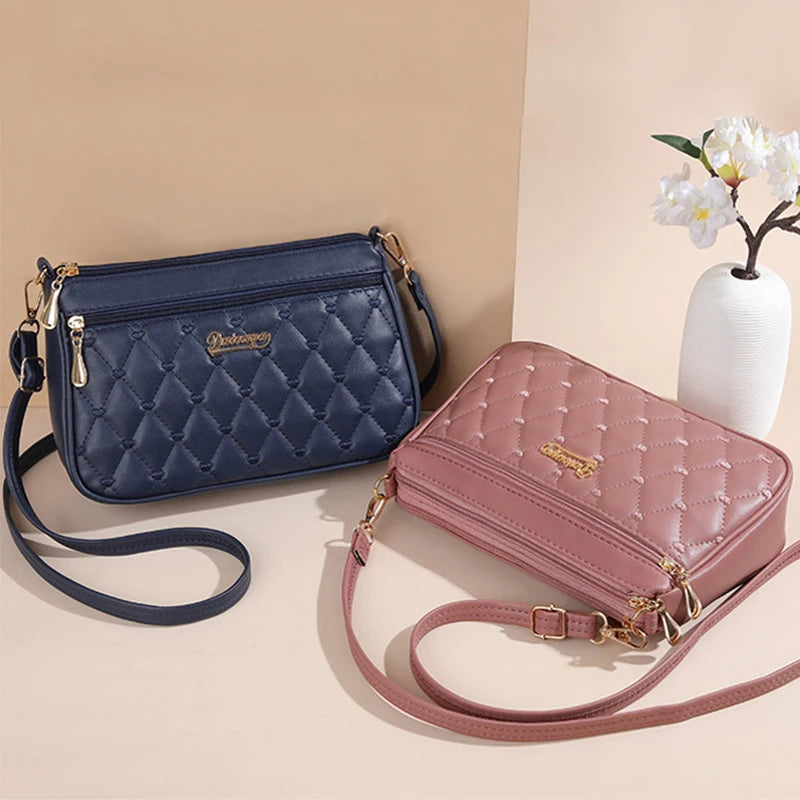 'Sac a Main' Ladies Embroidered Leather Messenger Handbag
