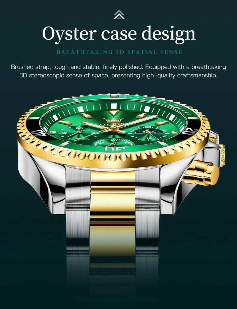 Premium Moonphase Chronograph Stainless Watch
