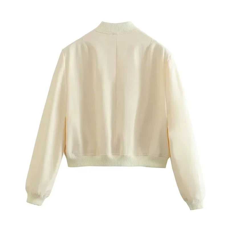 Women's Cropped Aviator Bomber Jacket