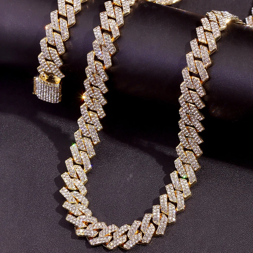 2-Piece Iced Cross & Cuban Chain Set