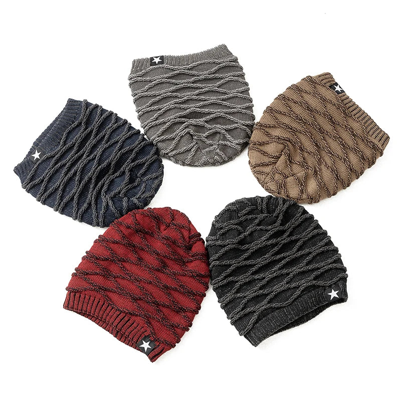 Winter Fur-Lined Slouchy Star Beanie