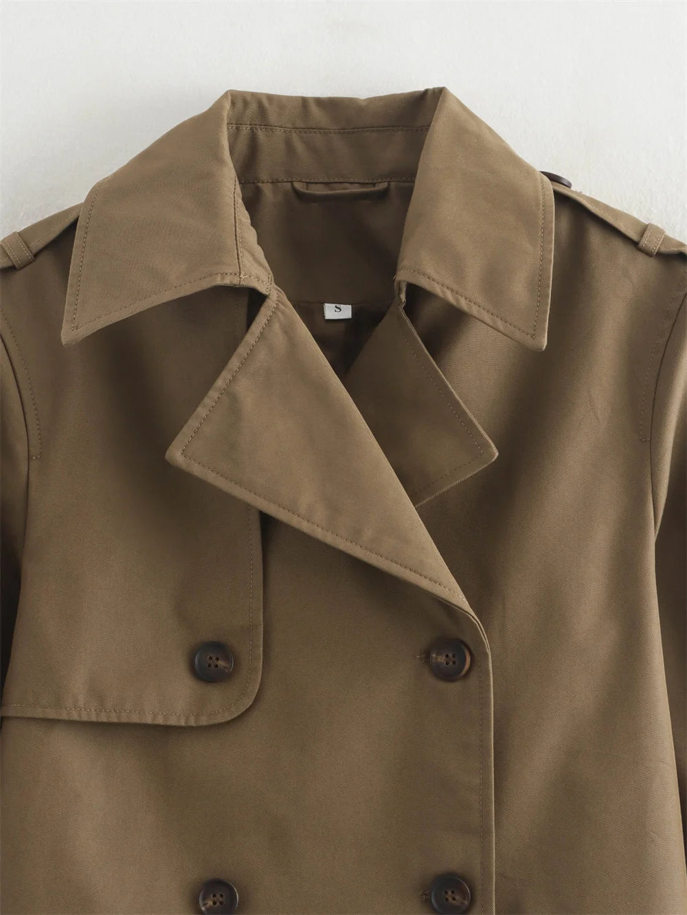Ladies Chic Cropped Trench Jacket