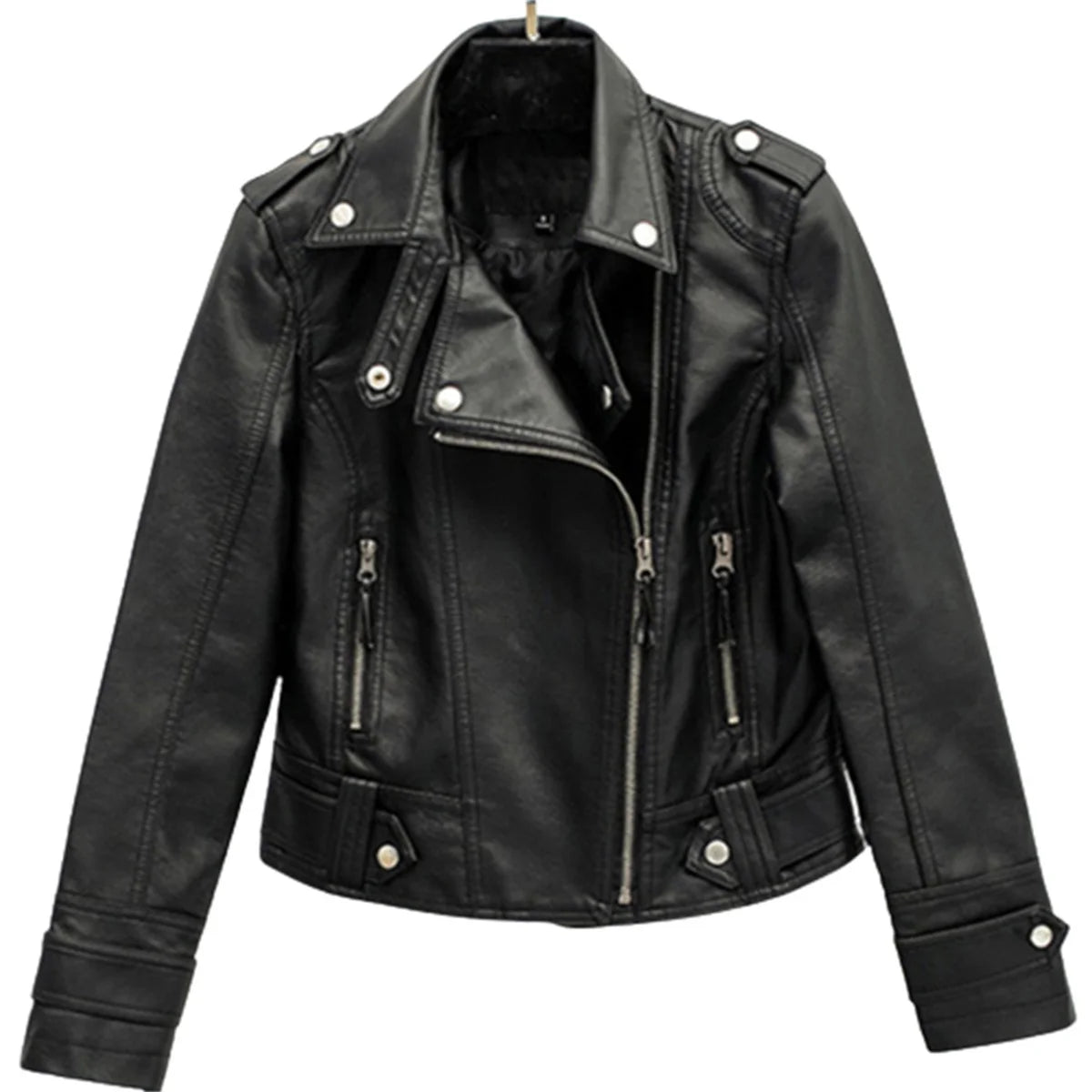 Women's 2024 Chic Leather Moto Jacket