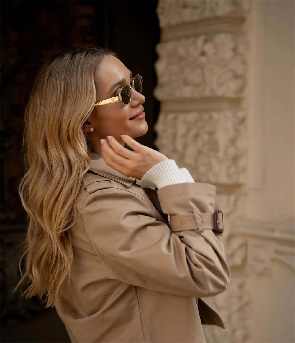 Ladies Chic Cropped Trench Jacket
