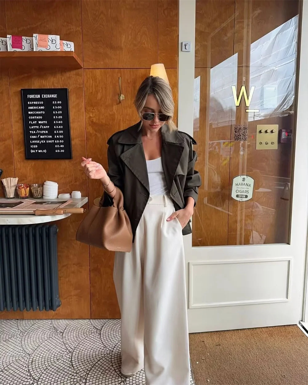 Ladies Chic Cropped Trench Jacket