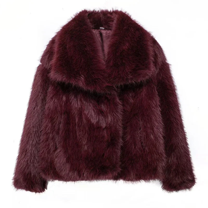 Women's 2024 Plush Faux Fur Coat