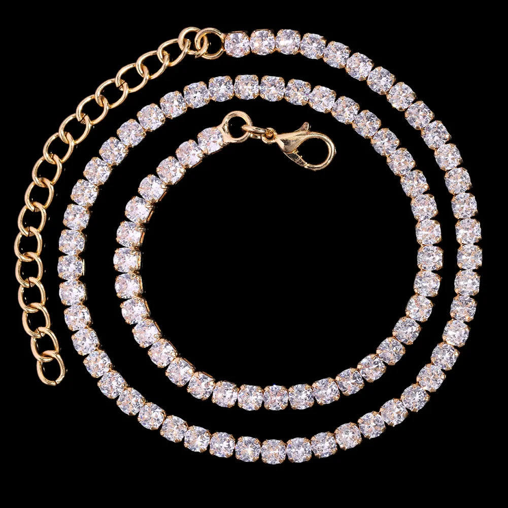 2-Row Miami Iced Cubed Link Necklace