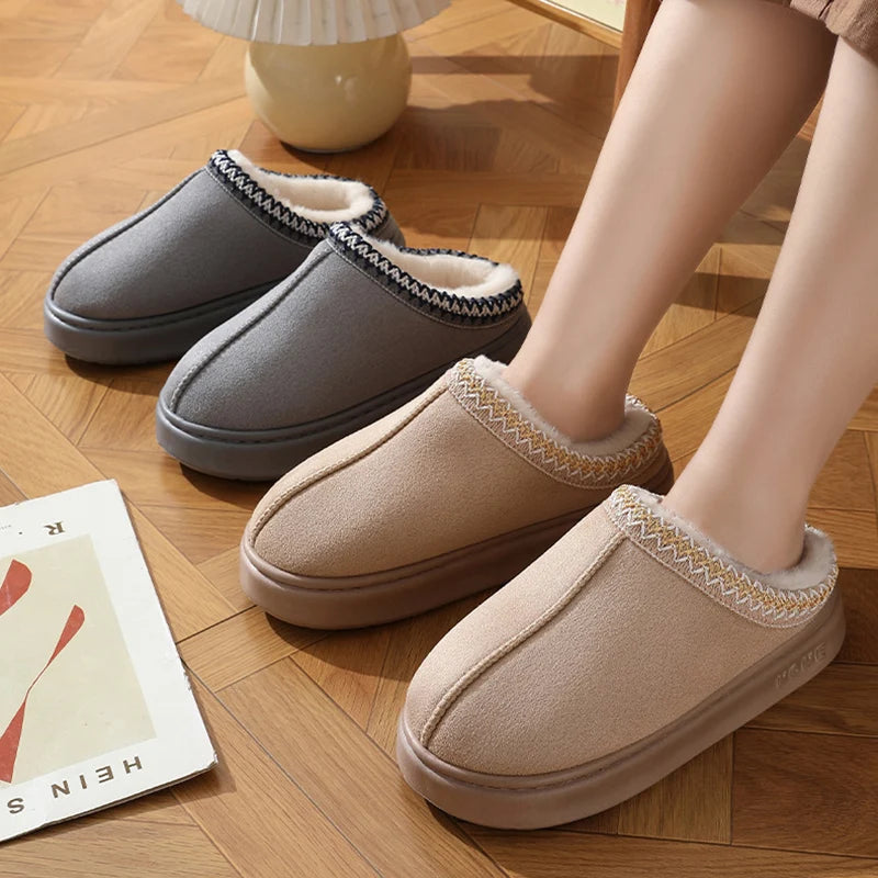 Fluffy Winter Platform Slippers