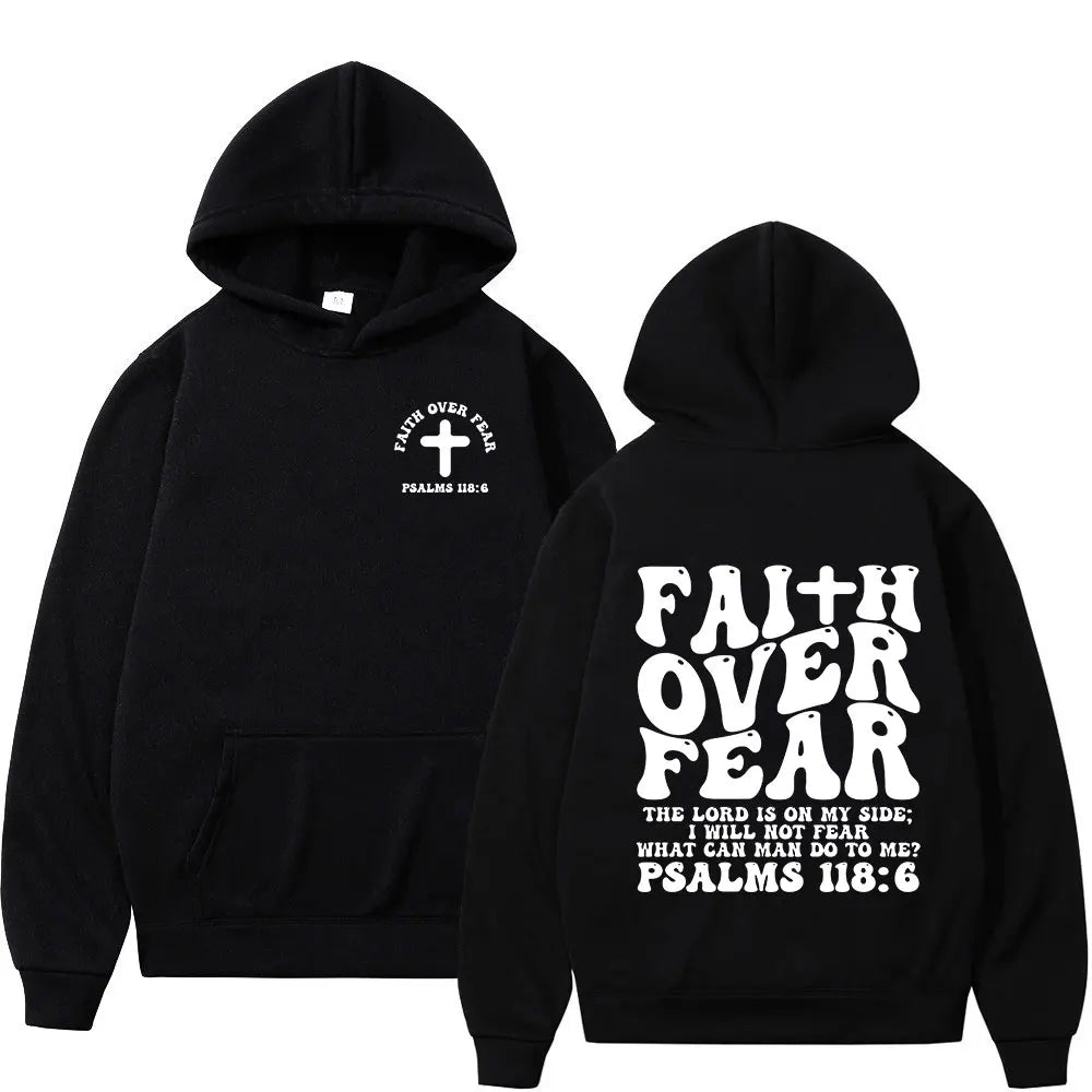 Christian 'Faith Over Fear' Bible Verse Hoodies