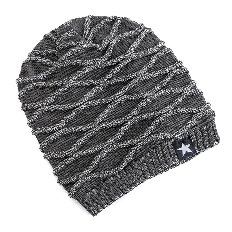 Winter Fur-Lined Slouchy Star Beanie